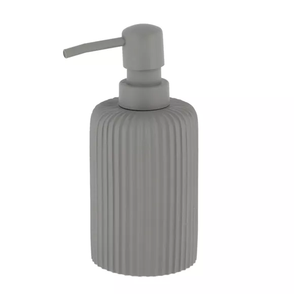 Set di accessori bagno in resina Strié Grigio