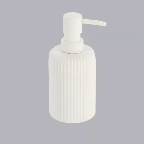 Set di accessori bagno in resina Strié Bianco