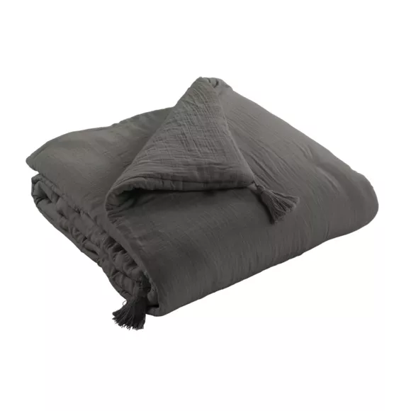 Edredón gasa de algodón (90 x 200 cm) Gaïa Gris granito 2