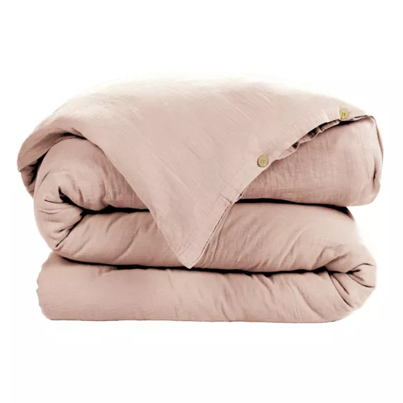 Housse de couette gaze de coton (140 cm) Gaïa Rose poudré 2