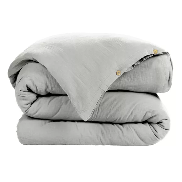 Copripiumino garza di cotone (240 cm) Gaïa Grigio nuvola 2