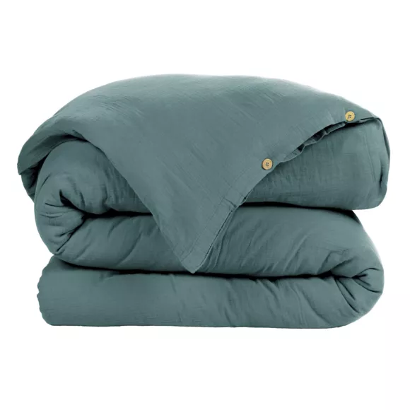 Dekbedovertrek katoengaas (200 cm) Gaïa Eendblauw 2