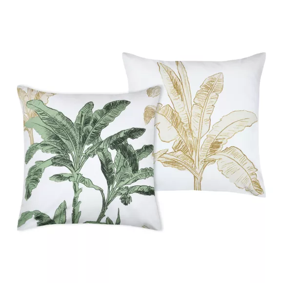 Funda de almohada cuadrada en percal de algodón (63 x 63 cm) Arama Verde