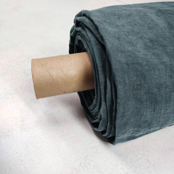 Mantel rectangular lino lavado (L350 cm) Louise Gris pizarra
