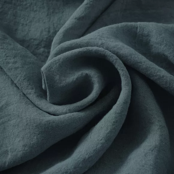 Drap housse lin lavé (180 cm) Louise Gris ardoise 2