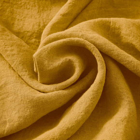 Tafelkleed rechthoekig gewassen linnen (L250 cm) Louise Mosterdgeel