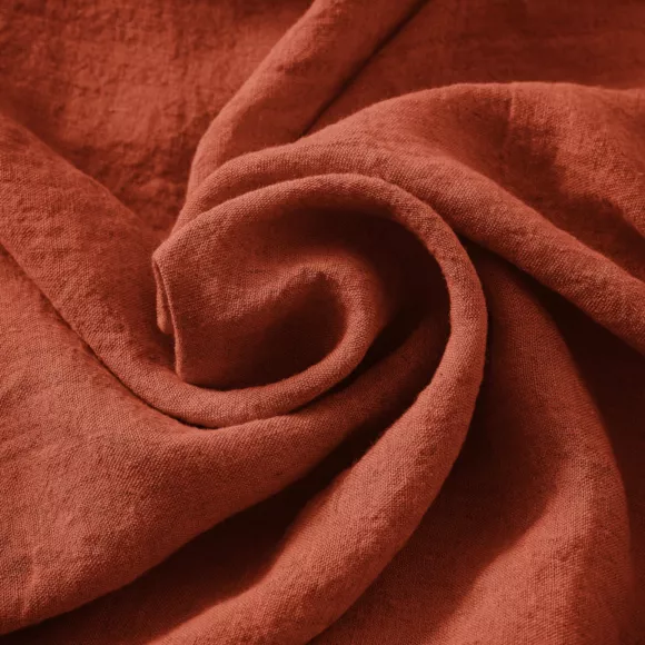 Nappe rectangulaire lin lavé (L250 cm) Louise Terracotta