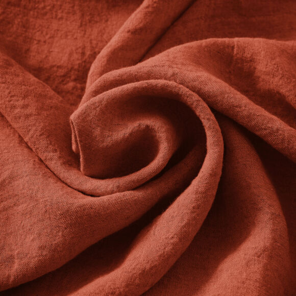 Bettbezug aus gewaschenem Leinen (240 cm) Louise Terrakotta 2
