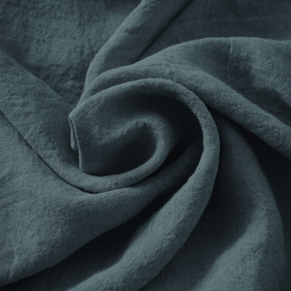 Funda de almohada cuadrada en lino lavado (80 cm) Louise Gris pizarra 2