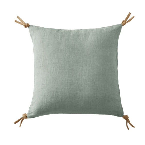 Cuscino quadrato lino lavato (45 cm) Louise Verde eucalipto