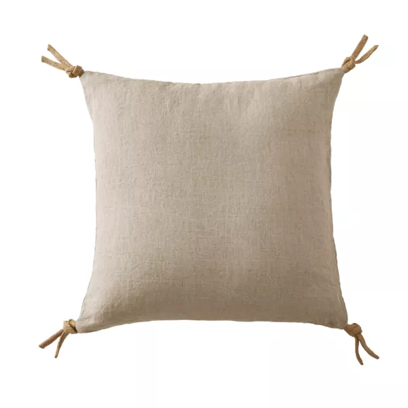 Cojín cuadrado lino lavado (45 cm) Louise Beige 5