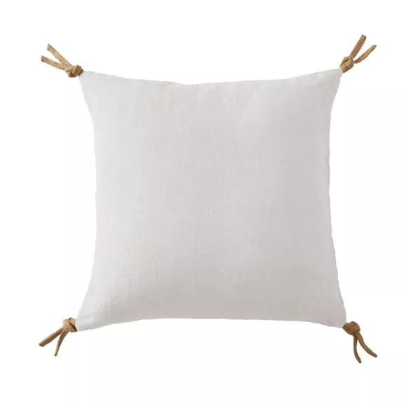Coussin carré lin lavé (45 cm) Louise Blanc 3