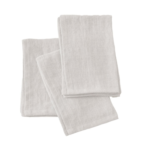 Lot de 3 serviettes lin lavé Louise Blanches