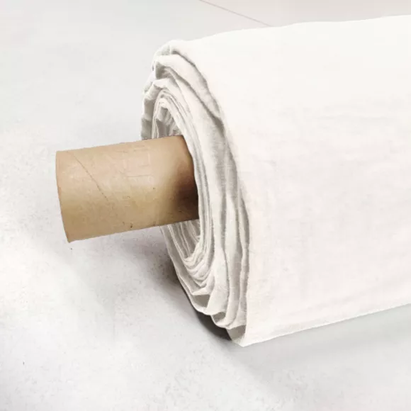 Drap plat lin lavé (270 cm) Louise Blanc
