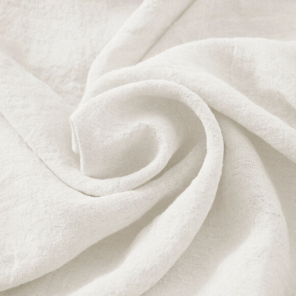 Funda de almohada rectangular en lino lavado (80 cm) Louise Blanco 2