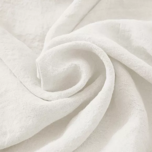 Drap housse lin lavé (140 cm) Louise Blanc 3