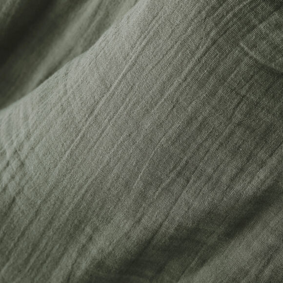 Taie d'oreiller carrée gaze de coton (80 x 80 cm) Gaïa Vert romarin