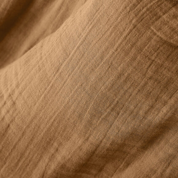 Taie d'oreiller carrée gaze de coton (80 x 80 cm) Gaïa Camel
