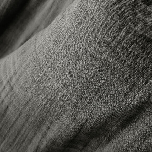 Funda de almohada cuadrada de gasa de algodón (80 x 80 cm) Gaïa Gris granito
