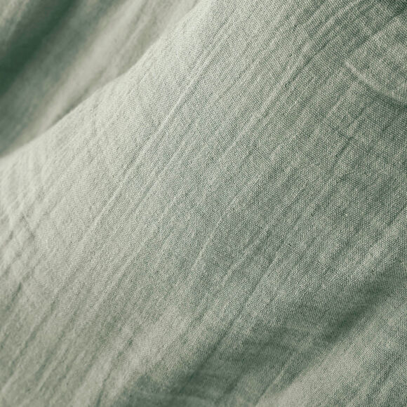 Funda para almohada cilíndrica de gasa de algodón (L185 cm) Gaïa Verde eucalipto
