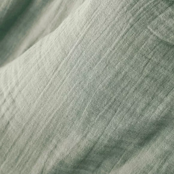 Drap housse gaze de coton (140 x 200 cm) Gaïa Vert eucalyptus