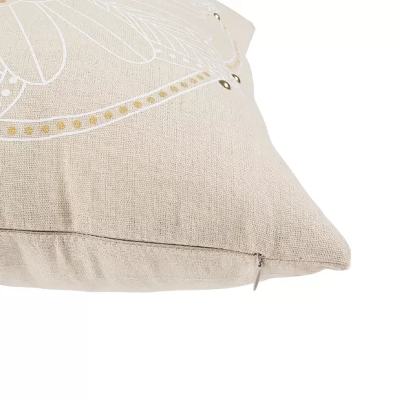 Housse de coussin carrée (40 cm) Mandala Ecru 2