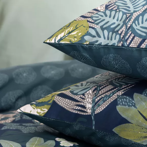 Funda nórdica y dos fundas para almohada en percal de algodón (240 cm) Gembur Azul trullo 2