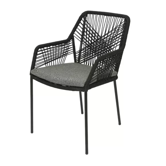 Sillón de jardín apilable Seville - Negro