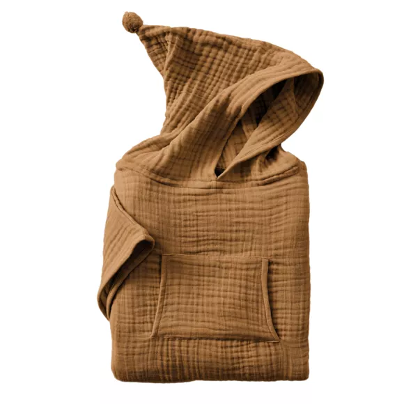 Poncho de bain enfant gaze de coton 2/5 ans Gaïa Camel