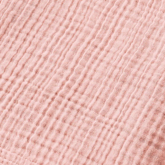 Badjas van katoenen gaas L/XL Gaïa Perzik roze