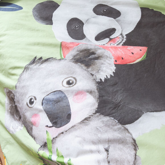 Bettbezug Perkal (140 x 200 cm) Panda Grün
