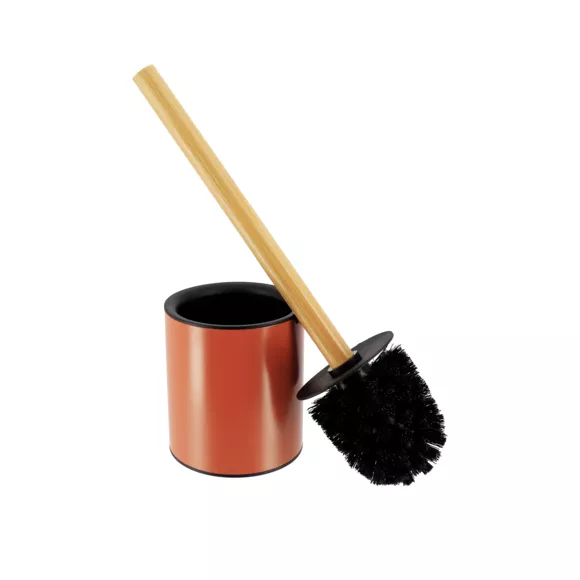 BROSSE WC METAL TIGE BAMBOU - TERRACOTTA/BAMBOU