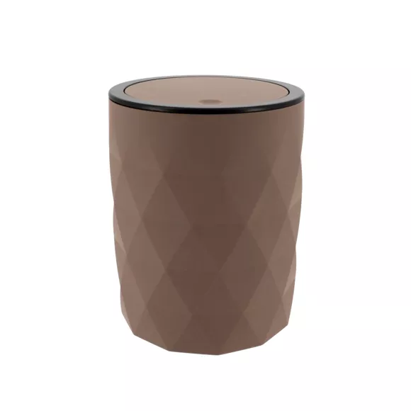 Pattumiera bagno gomma 6L Rubby Marrone