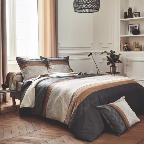 Funda de almohada rectangular en  satén de algodón (50 x 70 cm) Tiago Negro