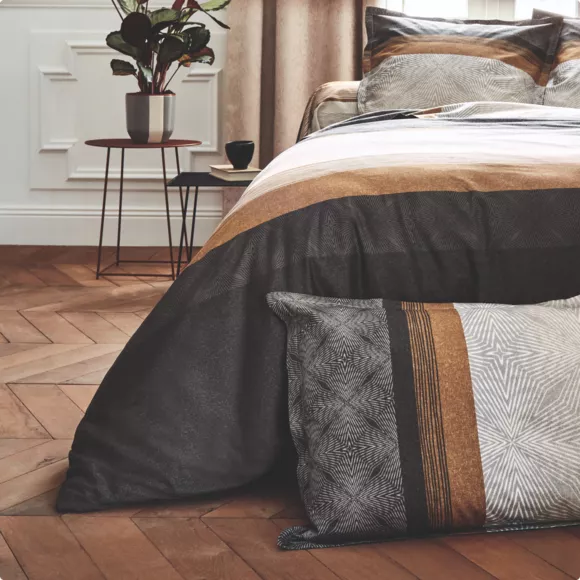 Funda nórdica en satin de algodón (300 x 240 cm) Tiago Negro
