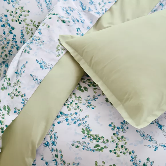 Funda de almohada en  satén de algodón (L200 cm) Angèle Verde lima