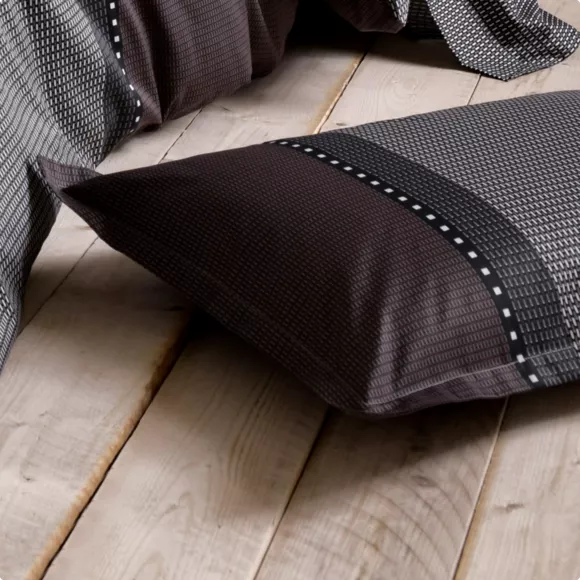 Funda para travesaño satén de algodón (L200 cm) Enzo Negra