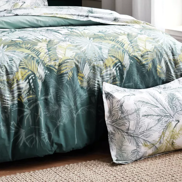 Funda de almohada rectangular en percal de algodón (50 x 70 cm) Trinidad Mousson Verde