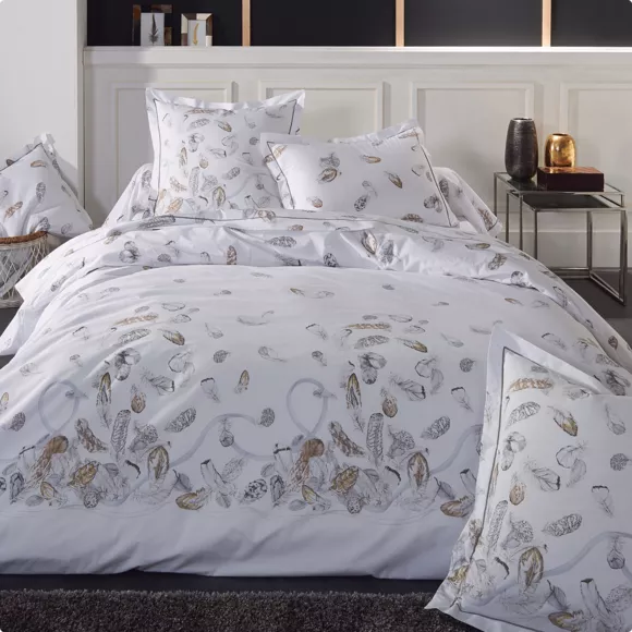 Funda para almohada rectangular con volante Plumas Percal