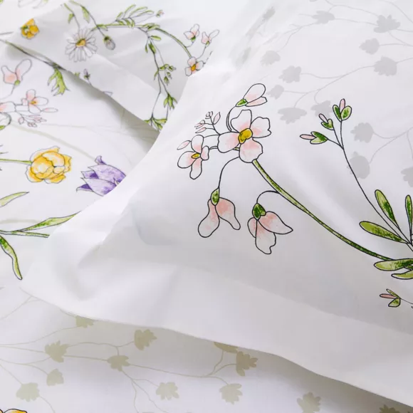 Housse de couette coton (260 x 240 cm) Floriflora Blanche