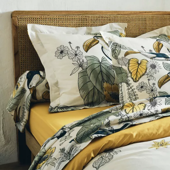 Housse de couette coton lavé (260 cm) Toco Verte