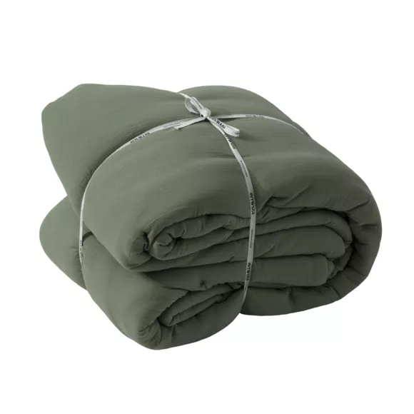 EM -  couvre lit  260 x 240 cm Gaze de coton unie GAìA Romarin
