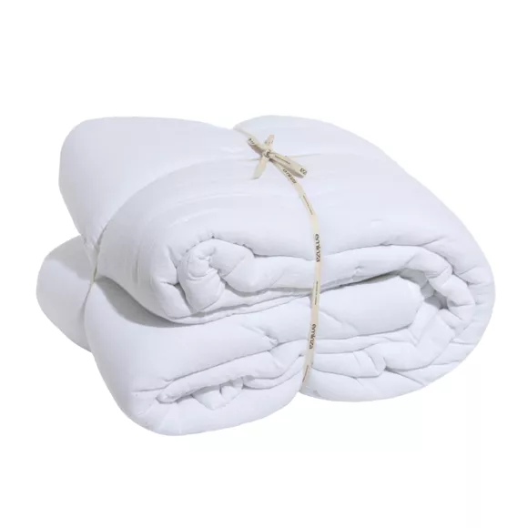 Colcha acolchada en gaza de algodón (180 x 240 cm) Gaïa Blanco chantilly 