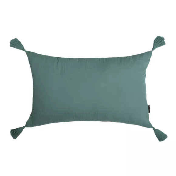 Cojín rectangular en gasa de algodón (40 x 60 cm) Gaïa Azul trullo