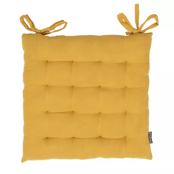 EM - Assise matelassŽe 40 x 40 cm  Gaze de coton unie GAìA Safran