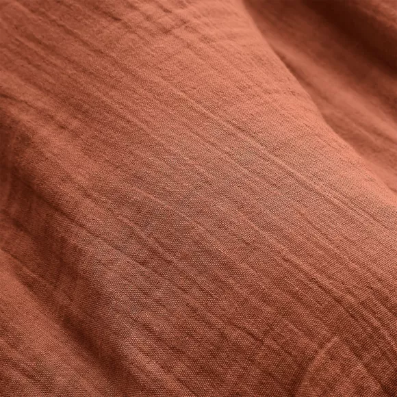 EM -  couvre lit  180 x 240 cm Gaze de coton unie GAìA Terracotta 