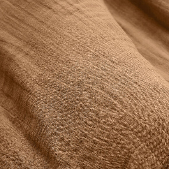 Coussin rectangulaire gaze de coton (40 x 60 cm) Gaïa Camel