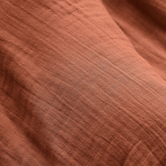 Coussin rectangulaire gaze de coton (40 x 60 cm) Gaïa Terracotta