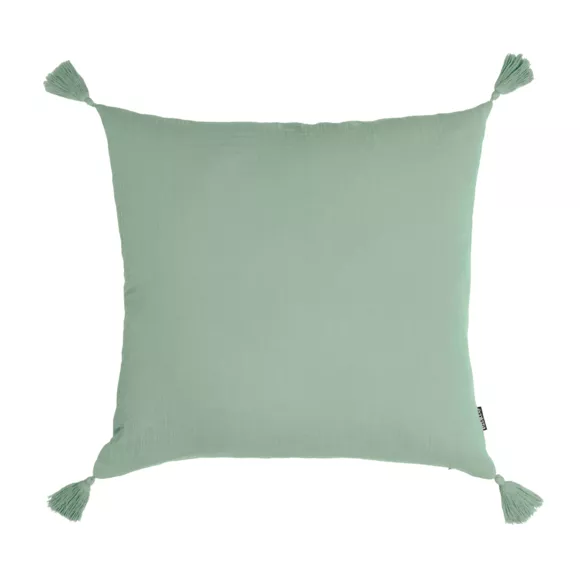 Cojín cuadrado en gasa de algodón (60 x 60 cm) Gaïa Verde eucalipto