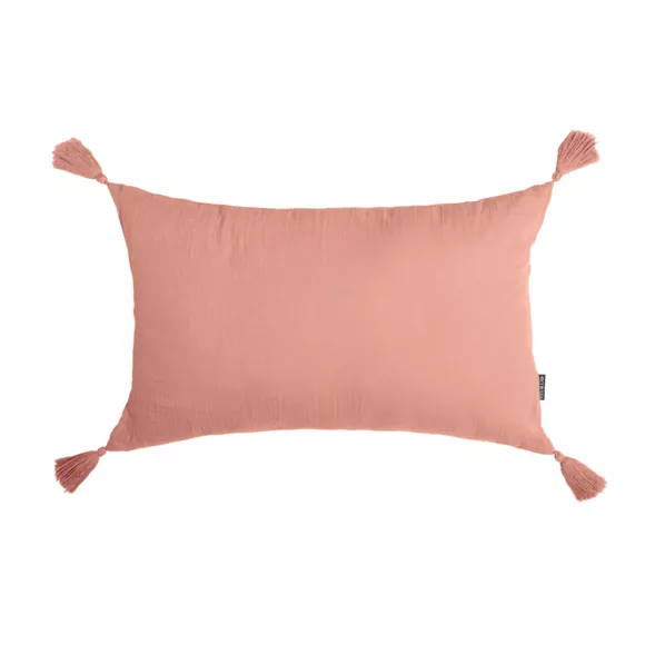 Cojín rectangular en gasa de algodón (40 x 60 cm) Gaïa Rosa Durazno